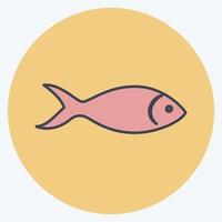 Icon Fish. suitable for animal symbol. color mate style. simple design editable. design template vector. simple symbol illustration vector