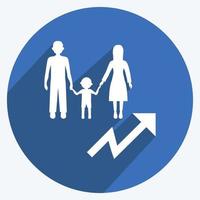 Icon Population Growth. suitable for Community symbol. long shadow style. simple design editable. design template vector. simple symbol illustration vector