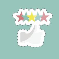 Sticker line cut Five Stars. suitable for Feedback symbol. simple design editable. design template vector. simple symbol illustration vector