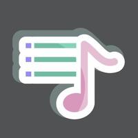 opciones de música de pegatinas. adecuado para el símbolo de la música. estilo compañero de color. diseño simple editable. vector de plantilla de diseño. ilustración de símbolo simple