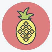 Icon Pineapple. suitable for Fruits and Vegetables symbol. color mate style. simple design editable. design template vector. simple symbol illustration vector