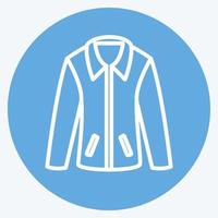 chaqueta de icono. adecuado para el símbolo de accesorios masculinos. estilo de ojos azules. diseño simple editable. vector de plantilla de diseño. ilustración de símbolo simple