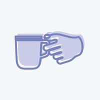 Icon Holding Coffee Cup. suitable for Hand Actions symbol. two tone style. simple design editable. design template vector. simple symbol illustration vector