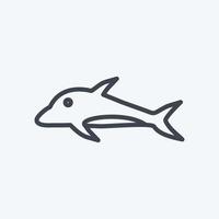 Icon Dolphin. suitable for Sea symbol. line style. simple design editable. design template vector. simple symbol illustration vector