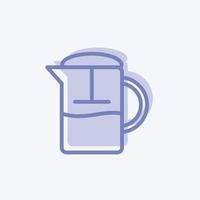 Icon French Press. suitable for Drink symbol. two tone style. simple design editable. design template vector. simple symbol illustration vector