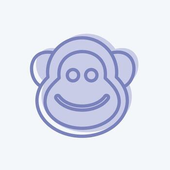 Icon Monkey. suitable for Animal symbol. two tone style. simple design editable. design template vector. simple symbol illustration vector
