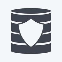 Icon Secured Backup. suitable for data analytics symbol. glyph style. simple design editable. design template vector. simple symbol illustration vector