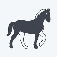 Icon Horse. suitable for animal symbol. glyph style. simple design editable. design template vector. simple symbol illustration vector