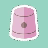 Sticker line cut Thimble. suitable for Tailor symbol. simple design editable. design template vector. simple symbol illustration vector