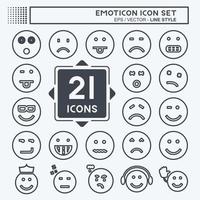 conjunto de iconos de emoticonos. adecuado para el símbolo de la educación. estilo de línea diseño simple editable. vector de plantilla de diseño. ilustración de símbolo simple