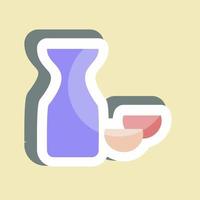 Sticker Rice Wine Sake. suitable for Drink symbol. simple design editable. design template vector. simple symbol illustration vector