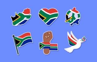 Nelson Mandela Day Sticker Set vector