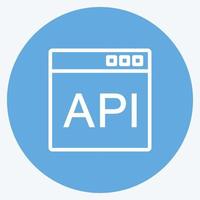 API de iconos. adecuado para el símbolo de programación. estilo de ojos azules. diseño simple editable. vector de plantilla de diseño. ilustración de símbolo simple