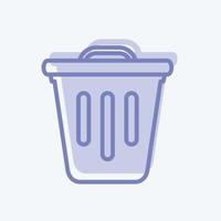 icono de basura. adecuado para el símbolo de la interfaz web. estilo de dos tonos. diseño simple editable. vector de plantilla de diseño. ilustración de símbolo simple