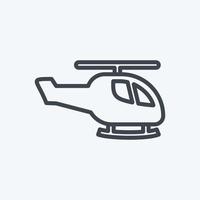 helicóptero icono. adecuado para símbolo de juguete. estilo de línea diseño simple editable. vector de plantilla de diseño. ilustración de símbolo simple