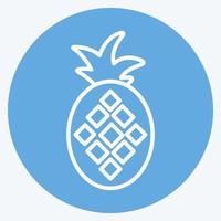 icono de piña. adecuado para el símbolo de frutas y verduras. estilo de ojos azules. diseño simple editable. vector de plantilla de diseño