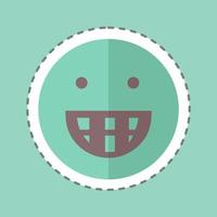 Sticker line cut Emoticon Big Grin. suitable for Emoticon symbol. simple design editable. design template vector. simple symbol illustration vector