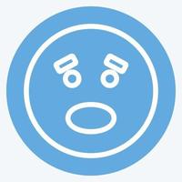 Icon Emoticon Scared. suitable for Emoticon symbol. blue eyes style. simple design editable. design template vector. simple symbol illustration vector