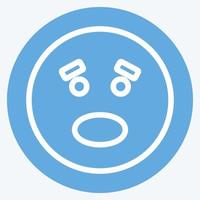 Icon Emoticon Scared. suitable for Emoticon symbol. blue eyes style. simple design editable. design template vector. simple symbol illustration vector