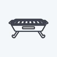 icono de barbacoa. adecuado para el símbolo del hogar. estilo de línea diseño simple editable. vector de plantilla de diseño. ilustración de símbolo simple