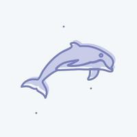 Icon Dolphin. suitable for animal symbol. two tone style. simple design editable. design template vector. simple symbol illustration vector