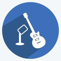 Icon Guitar and Mic. suitable for party symbol. long shadow style. simple design editable. design template vector. simple symbol illustration vector