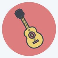 icono de guitarra. adecuado para el símbolo de la música. estilo compañero de color. diseño simple editable. vector de plantilla de diseño. ilustración de símbolo simple