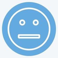 Icon Emoticon Straight Face. suitable for Emoticon symbol. blue eyes style. simple design editable. design template vector. simple symbol illustration vector