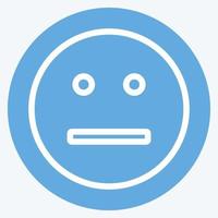 Icon Emoticon Straight Face. suitable for Emoticon symbol. blue eyes style. simple design editable. design template vector. simple symbol illustration vector