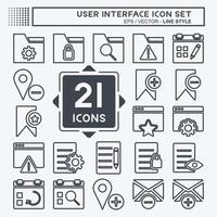 User Interface Icon Set. suitable for Web Interface symbol. line style. simple design editable. design template vector. simple symbol illustration
