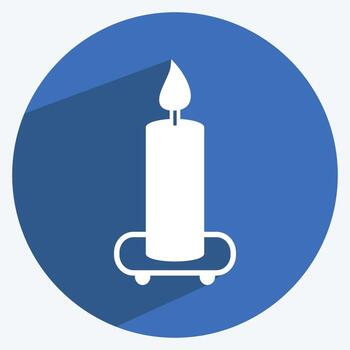 Icon Candle on Shelf. suitable for Spa symbol. long shadow style. simple design editable. design template vector. simple symbol illustration vector