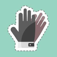 Guantes de piel con corte de línea adhesiva. adecuado para el símbolo de accesorios masculinos. diseño simple editable. vector de plantilla de diseño. ilustración de símbolo simple