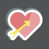 Sticker Heart with arrow. suitable for Wedding symbol. simple design editable. design template vector. simple symbol illustration vector