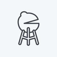 icono de barbacoa. adecuado para el símbolo de primavera. estilo de línea diseño simple editable. vector de plantilla de diseño. ilustración de símbolo simple