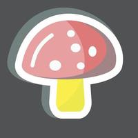 Sticker Mushroom. suitable for Fruits and Vegetables symbol. simple design editable. design template vector. simple symbol illustration vector