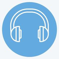 Icon Music Playing. suitable for music symbol. blue eyes style. simple design editable. design template vector. simple symbol illustration vector