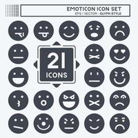 Icon Emoticon Icon Set. suitable for Education symbol. glyph style. simple design editable. design template vector. simple symbol illustration vector