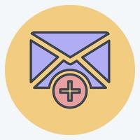Icon Add Envelop. suitable for User Interface symbol. color mate style. simple design editable. design template vector. simple symbol illustration vector