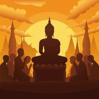 Asahna Bucha Day Background vector