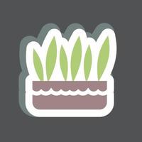 Sticker Grass Pot. suitable for garden symbol. simple design editable. design template vector. simple symbol illustration vector