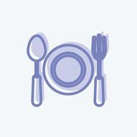 Icon Dinner. suitable for Wedding symbol. two tone style. simple design editable. design template vector. simple symbol illustration vector