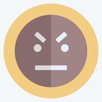 Icon Emoticon Angry. suitable for Emoticon symbol. flat style. simple design editable. design template vector. simple symbol illustration vector