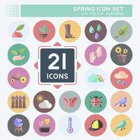 Spring Icon Set. suitable for Spring symbol. flat style. simple design editable. design template vector. simple symbol illustration vector