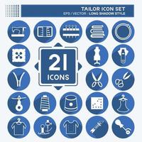 Tailor Icon Set. suitable for Tailor symbol. long shadow style. simple design editable. design template vector. simple symbol illustration vector