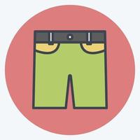 Icon Shorts. suitable for men accessories symbol. color mate style. simple design editable. design template vector. simple symbol illustration vector
