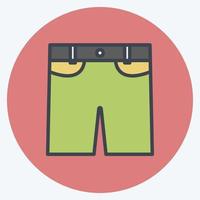 pantalones cortos icono. adecuado para el símbolo de accesorios masculinos. estilo compañero de color. diseño simple editable. vector de plantilla de diseño. ilustración de símbolo simple