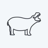 Icon Hippo. suitable for animal symbol. line style. simple design editable. design template vector. simple symbol illustration vector