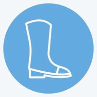 botas largas de icono. adecuado para el símbolo de primavera. estilo de ojos azules. diseño simple editable. vector de plantilla de diseño. ilustración de símbolo simple