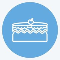 Icon Cake. suitable for party symbol. blue eyes style. simple design editable. design template vector. simple symbol illustration vector