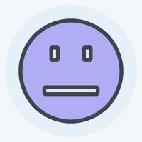Icon Emoticon Straight Face. suitable for Emoticon symbol. color mate style. simple design editable. design template vector. simple symbol illustration vector